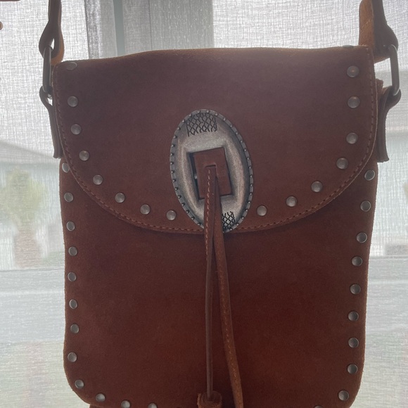 100% Brown Suede Fringe Bag - Picture 2 of 3